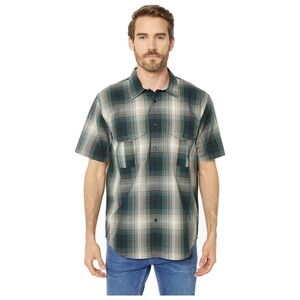 Filson‎ Feather Cloth Short Sleeve Button Down Plaid Green Mens Size Small